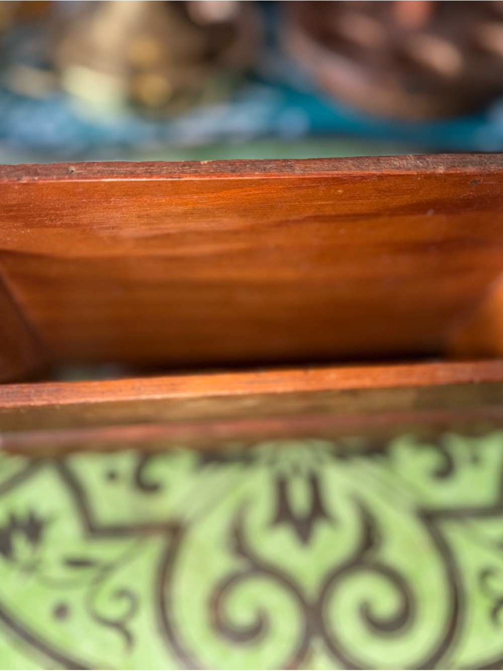 Wooden Desk Organizer - Brown Wood Finish